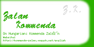 zalan kommenda business card